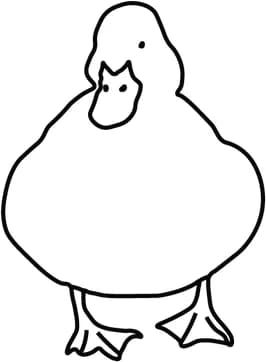 Line icon of a duck, facing forward