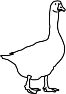Line icon of a goose