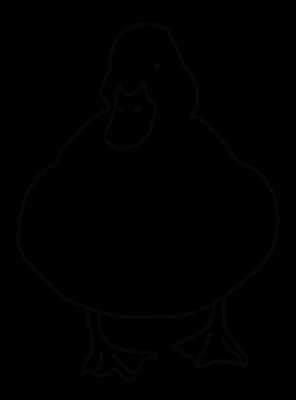 Line icon of a duck, facing forward