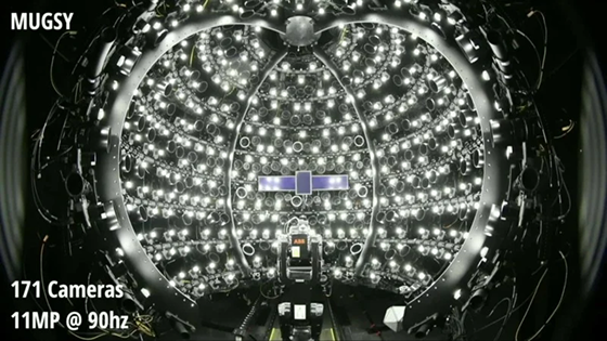MUGSY capture dome shown from inside: a 171-camera rig recording at 11MP and 90Hz