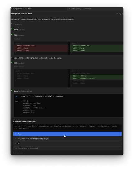 Terminal screenshot of the original experience before any CLAUDE.md guidance was added