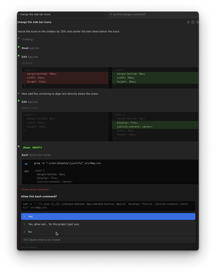 Terminal screenshot of the same experience after adding personalized CLAUDE.md instructions