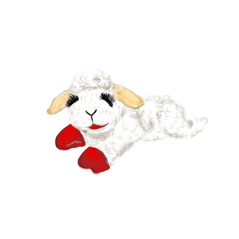 An illustrated lamb